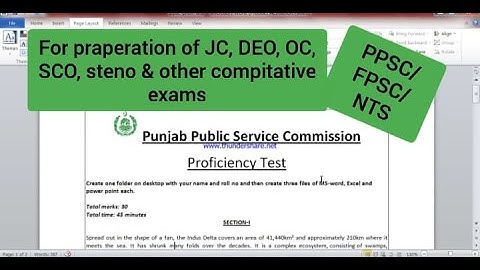 PROFICIENCY TEST Training section 3 MS.Excel