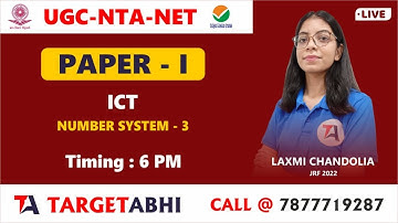 UGC NTA NET  I ICT I NUMBER SYSTEM part-3 | PAPER-1