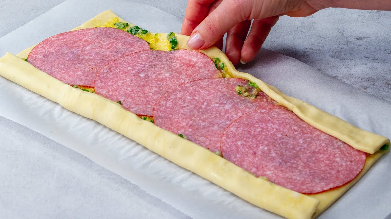 Super einfach - Leckere Teigschnecken mit Parmesan und Salami ...