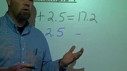solving one step equation with decimals using subtraction.mp4