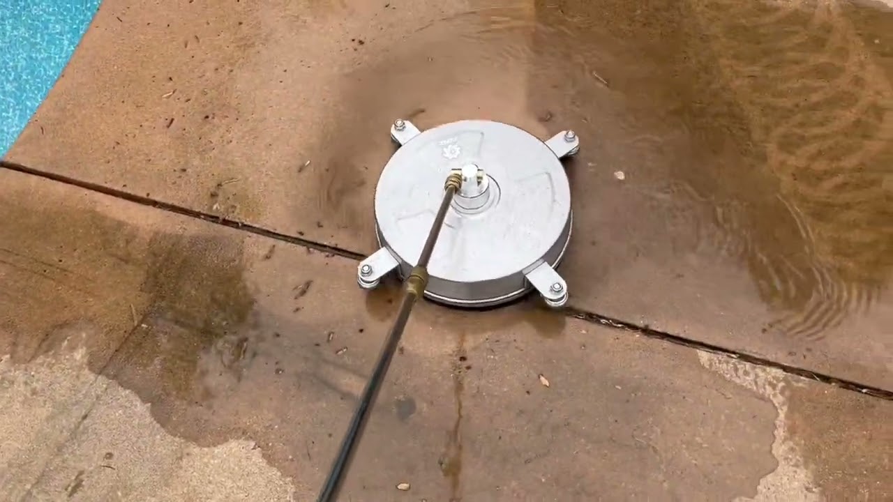 Power Washing the pool deck.