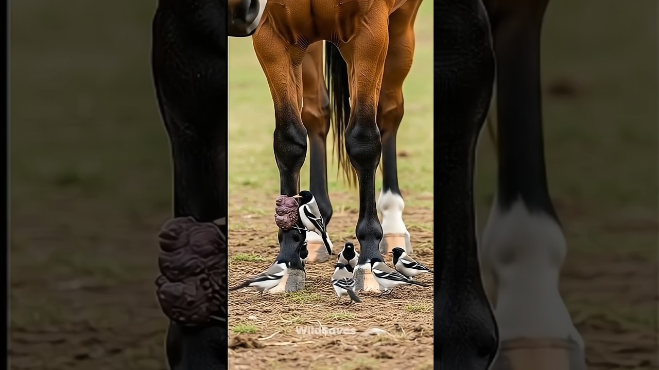 This Horse Let Birds Do the Healing🐦‍⬛💉 