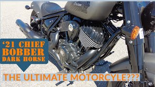 2021 Indian Chief Bobber Dark Horse 2 stage !! AWESOME Test Ride 4k