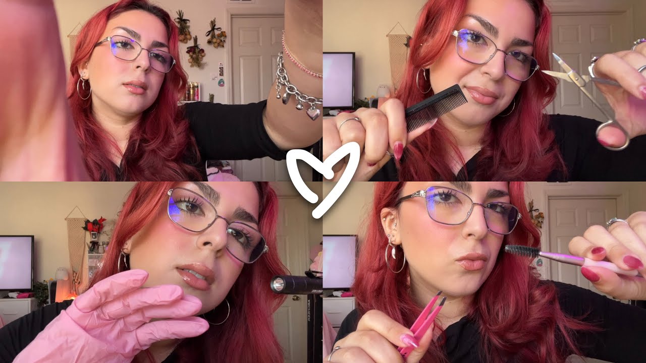 ASMR but the roleplay changes every 5 minutes (chiropractor, hair salon, eye exam, eyebrow plucking)