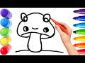 How To Draw cute mushroom Drawing, Painting &amp; Coloring For Kids and Toddlers_ Child Art 🐋🌈🎨