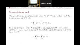 Recent advances in tensor decomposition and identifiability - Alexander Taveira Blomenhofer
