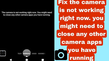 the camera is not working right now. you might need to close any other camera apps you have running