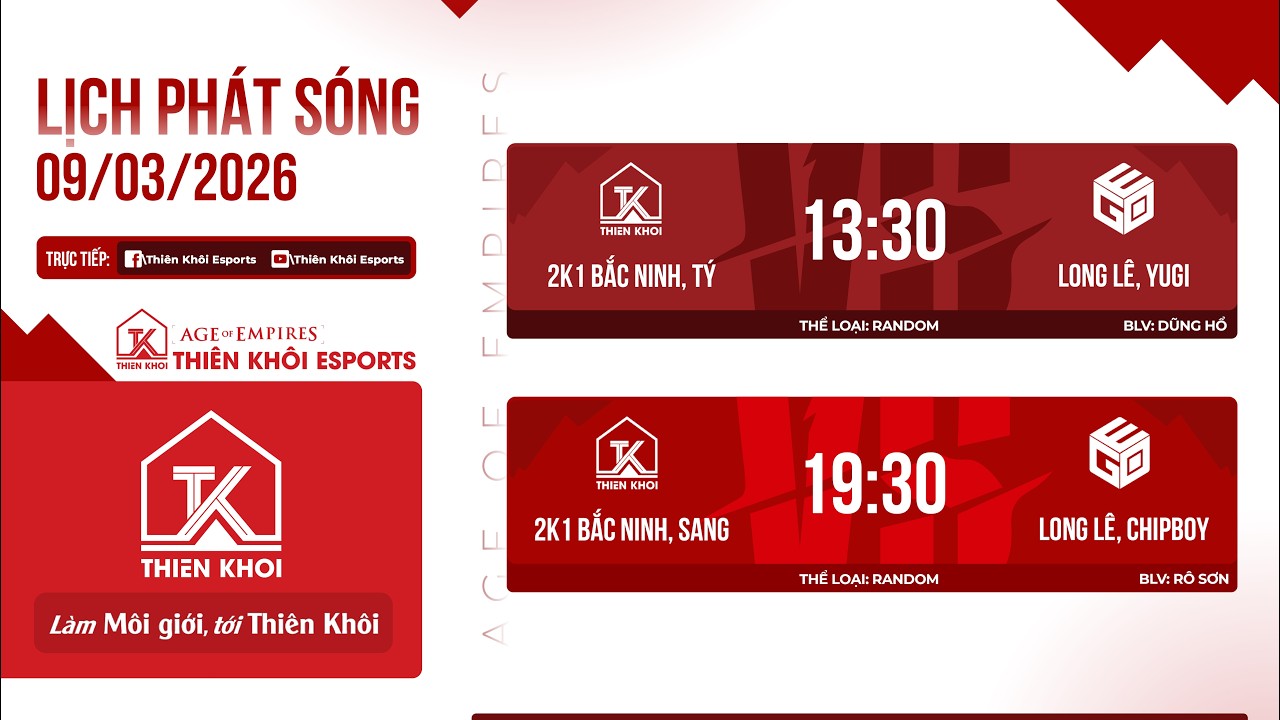 Trực Tiếp | Thiên Khôi Esports vs EGO Media | 2v2 Random | BLV: Hổ | 09/03/2026
