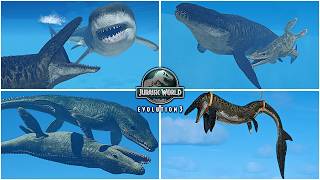 JWR Mosasaurus All Abilities & Interactions, The Queen of Ancient Water - Jurassic World Evolution 3