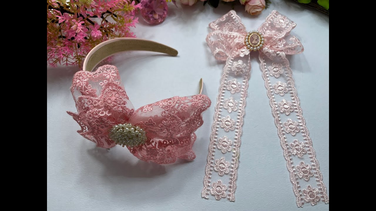 moños coquetee  de encaje VIDEO  N.1055 creaciones Rosa Isela