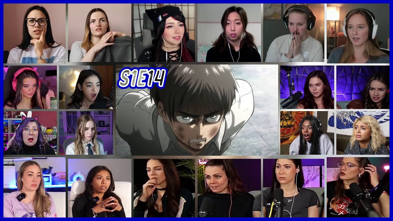 Attack on Titan Season 1 Episode 14 Girls Reaction Mashup |  進撃の巨人