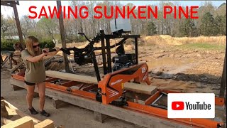 Sawing Sunken logs on the Woodmizer Sawmill!