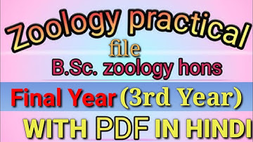 B.Sc 3rd year zoology practical file with Hindi pdf||All colleges...