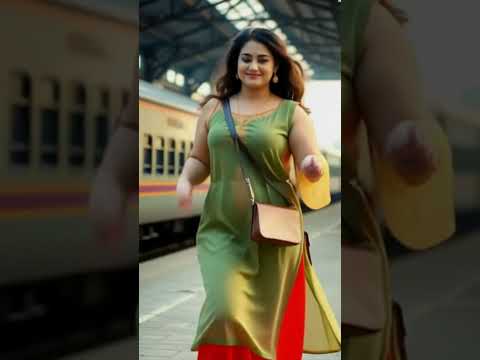College Girl Walk at Railway Station | Plus Size Beauty in Motion | Desi Cinematic Vibe