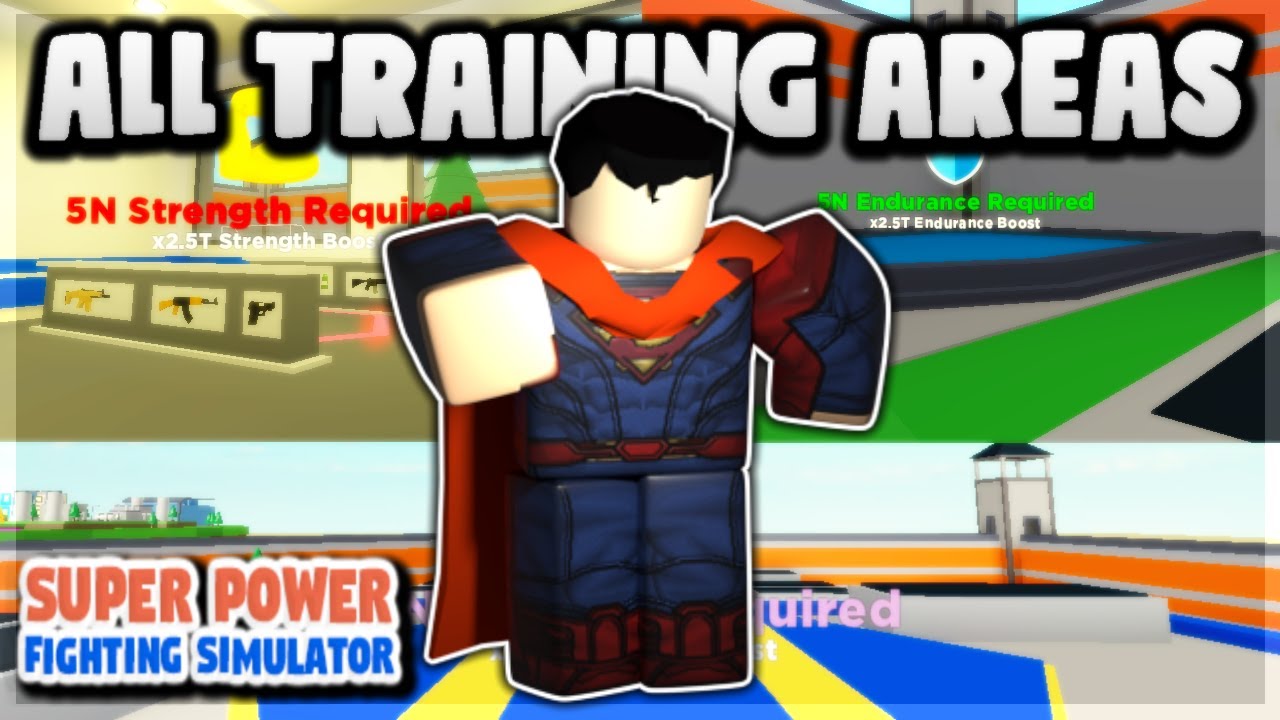 All Training Areas In Super Power Fighting Simulator Roblox Youtube - roblox power simulator 100m library