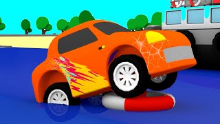 Orange Car TROUBLE!  Cartoon Cars - Cartoons for Kids!