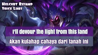 Helcurt Revamp Voice Lines And Quotes Mobile Legends dan Artinya
