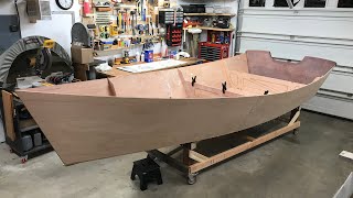 #7 Peeler Skiff Build- Stitch and glue process in timelapse