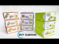 DIY 3-tier Paper Cabinet Easy / How to make mini drawers / Easy paper craft idea 