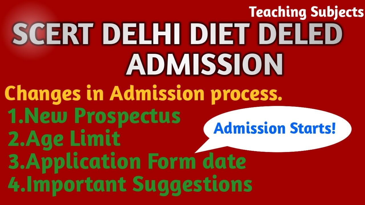 Delhi DIET Deled  Admission 2020| Delhi |  Deled Prospectus| # Teacher | 