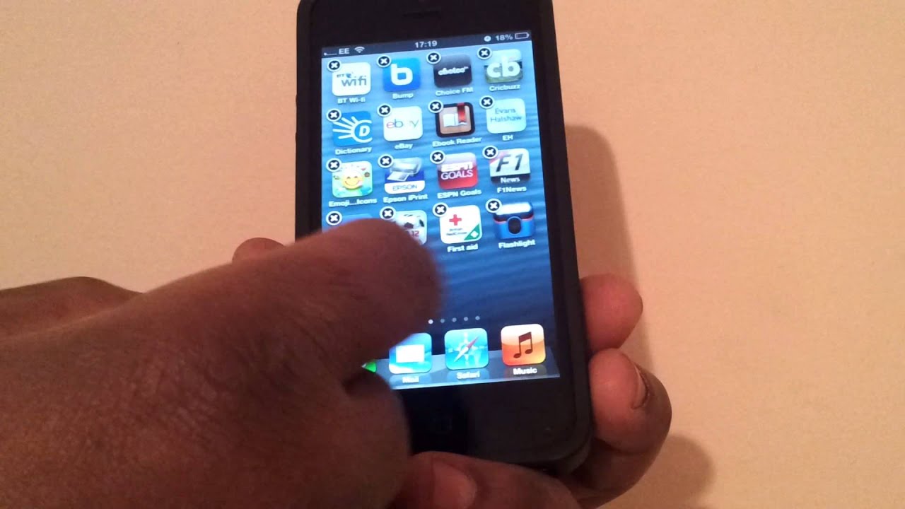 How to delete apps on the Iphone 5 YouTube