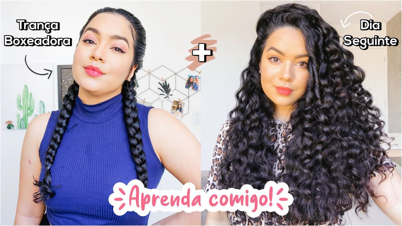 Trança Boxeadora + Ondas no Dia seguinte | Cabelo Cacheado e Ondulado