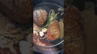 Butter Basted Filet Mignon With A Blue Cheese Mushroom Cream Sauce 🤤 | Grill Nation