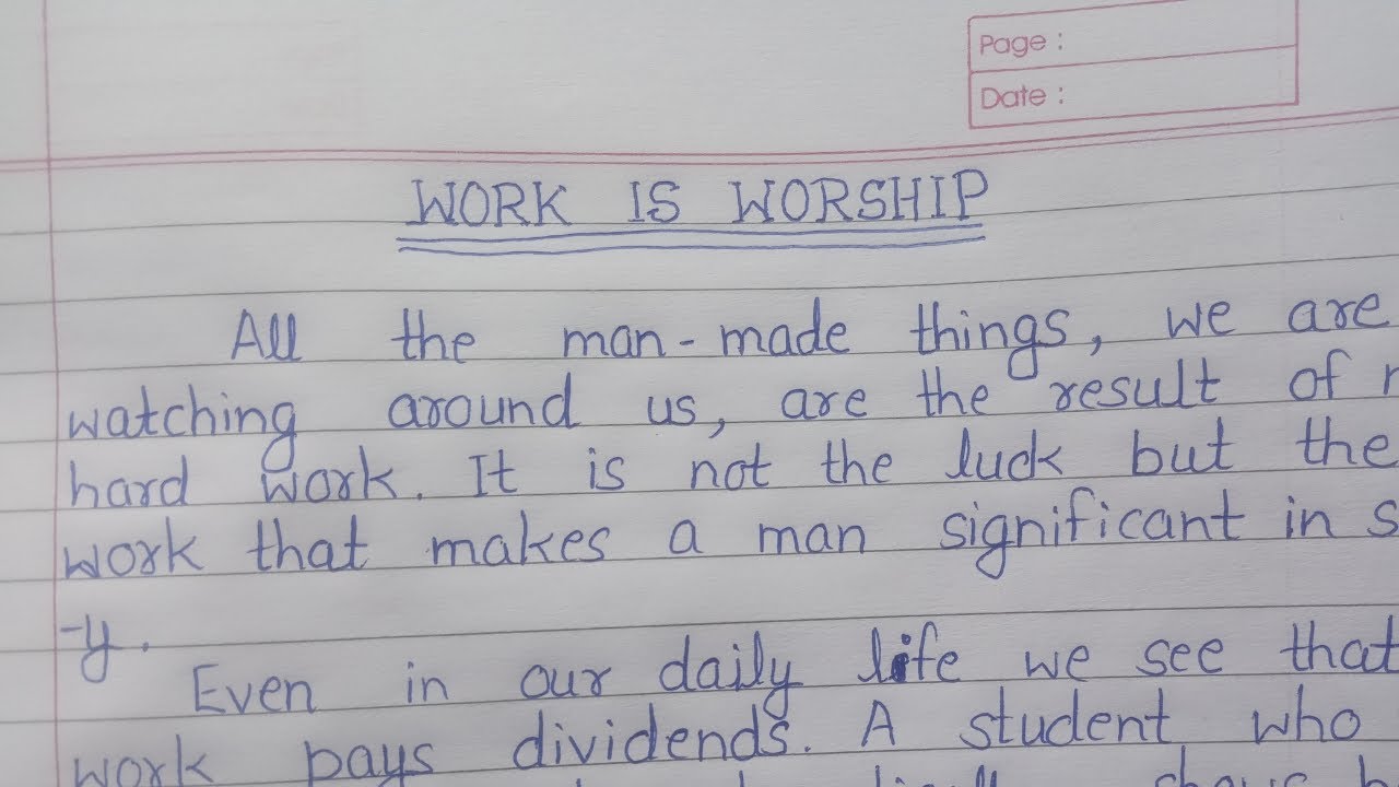 work is worship easy essay