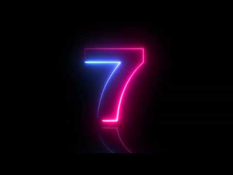 countdown from 10 to 0 seconds pink and blue number glowing on black background 4k 1627319