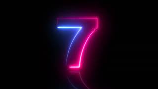 countdown from 10 to 0 seconds pink and blue number glowing on black background 4k 1627319