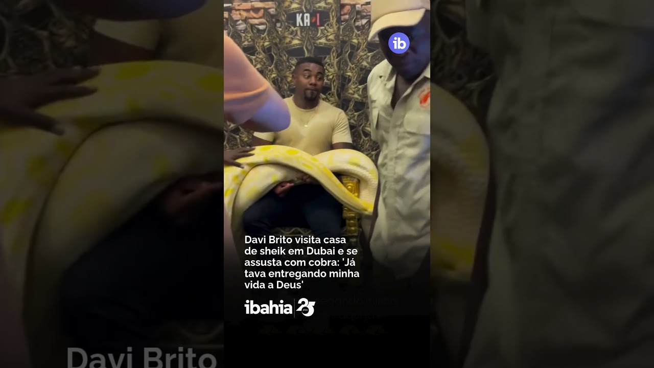 Davi Brito visita casa de sheik em Dubai e se assusta com cobra: 'Tava entregando minha vida a Deus' 