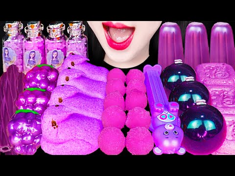 ASMR PURPLE DESSERT, PEEPS MARSHMALLOW, <strong>KYOHO</strong> JELLY 보라색 쿄호젤리, 핍스 마쉬멜로우 먹방 MUKBANG, EATING