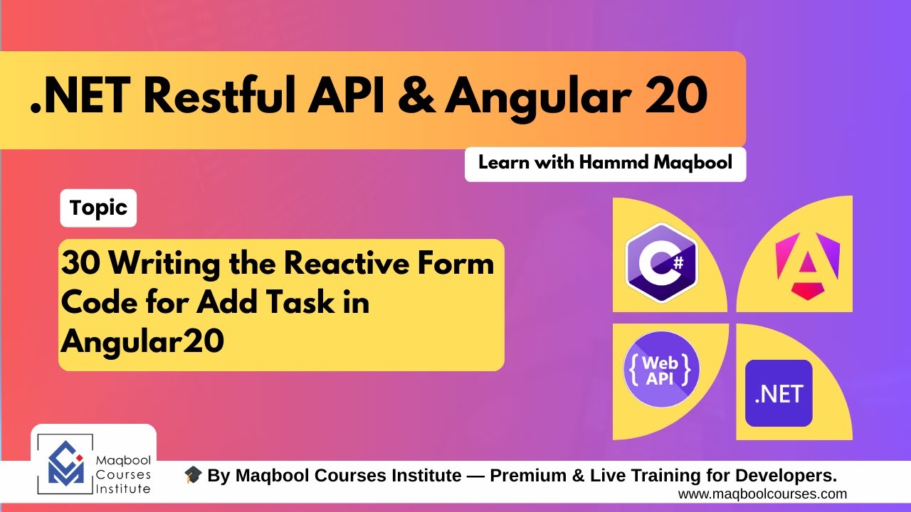 30 Writing the Reactive Form Code for Add Task in Angular20 - YouTube