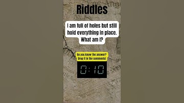#RiddleEnglish 42 | Full of Holes but Holds Everything Together? #RiddleChallenge #BrainTeaser #quiz