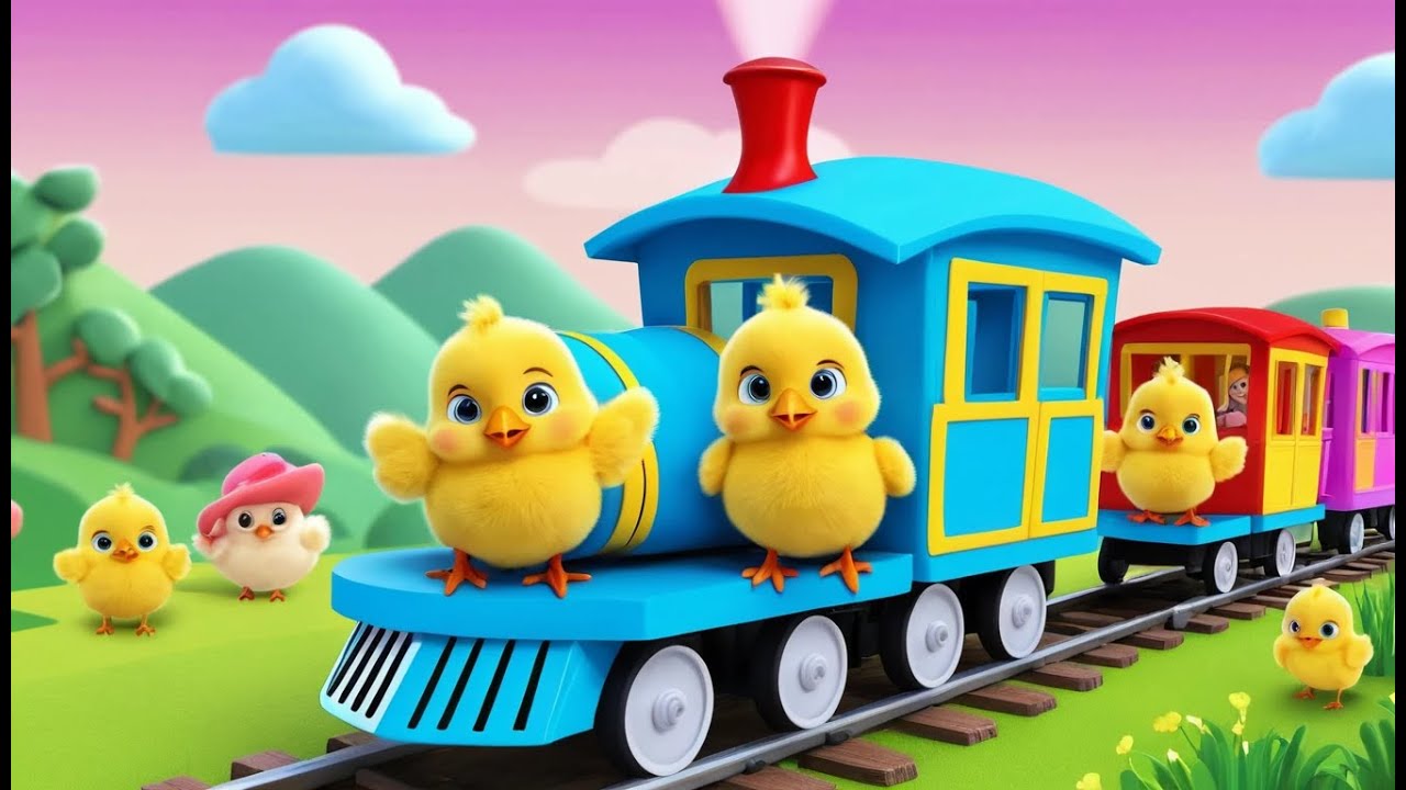 Chicks Ride a Tiny Train 🚂 | Funny Animal Adventure & Nursery Rhymes ...
