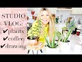 STUDIO VLOG: Looking at Plants + Drawing them! 🌿