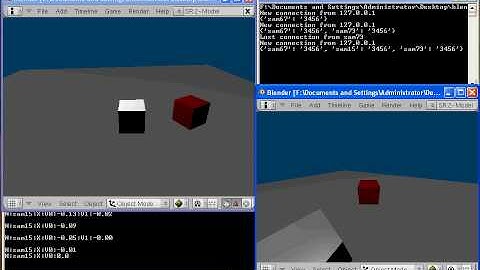 Blender client python server TCP movement test