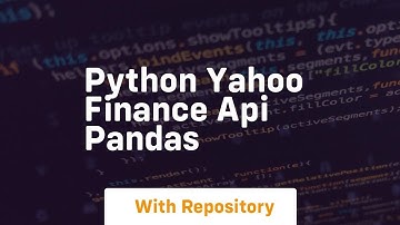 python yahoo finance api pandas