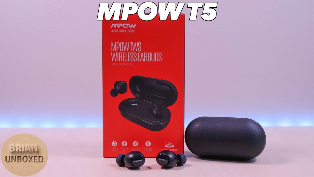 Sammensætning kind eksperimentel Mpow T5 True Wireless Earbuds - Full Review & Microphone Sample - YouTube