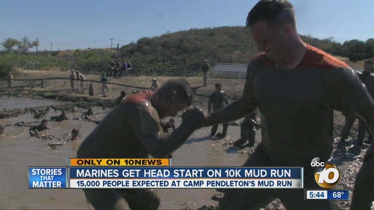 Marines get head start on 10K mud run