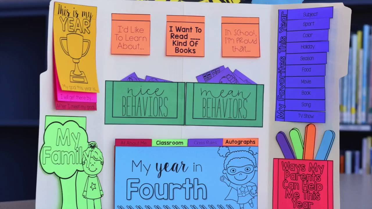 Back to School All About Me Interactive Lapbook - YouTube