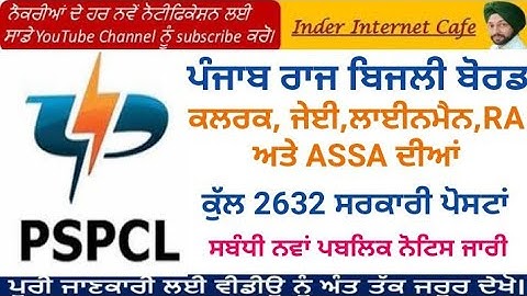 PSPCL RECRUITMENT LATEST UPDATE l PSPCL 2632 POSTS RECRUITMENT 2021 l PUNJAB GOVERNMENT LATEST JOBS