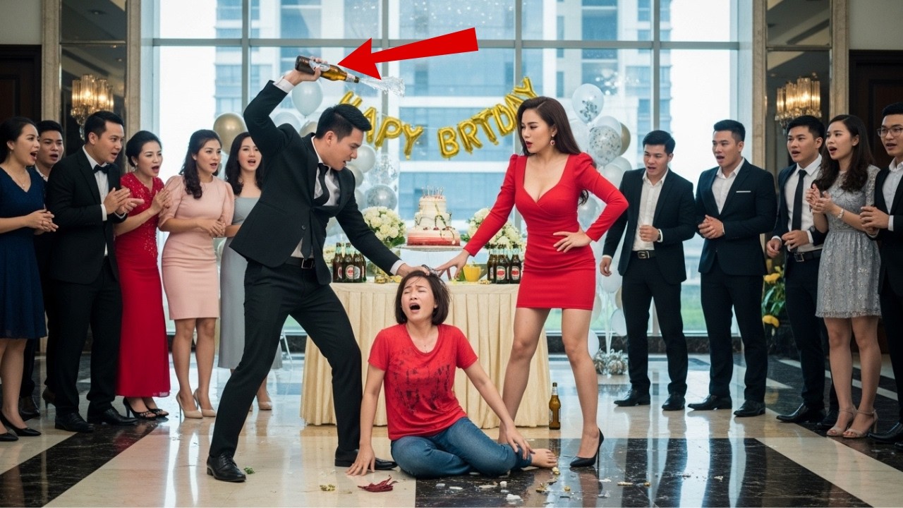 Chồng Túm Tóc Vợ Giữa Tiệc Sinh Nhật Vì Bồ Bảo ,NÓ CHỈ LÀ CON ĂN BÁM–5P Sau Danh Tính Nữ Tỷ Phú Lộ