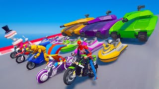 GTA V SPIDER-MAN 2, FIVE NIGHTS AT FREDDY'S, POPPY PLAYTIME CHAPTER 3 Join in Epic New Stunt Racing