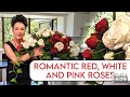 Floristry Designs with Romantic Red, White &amp; Pink Roses