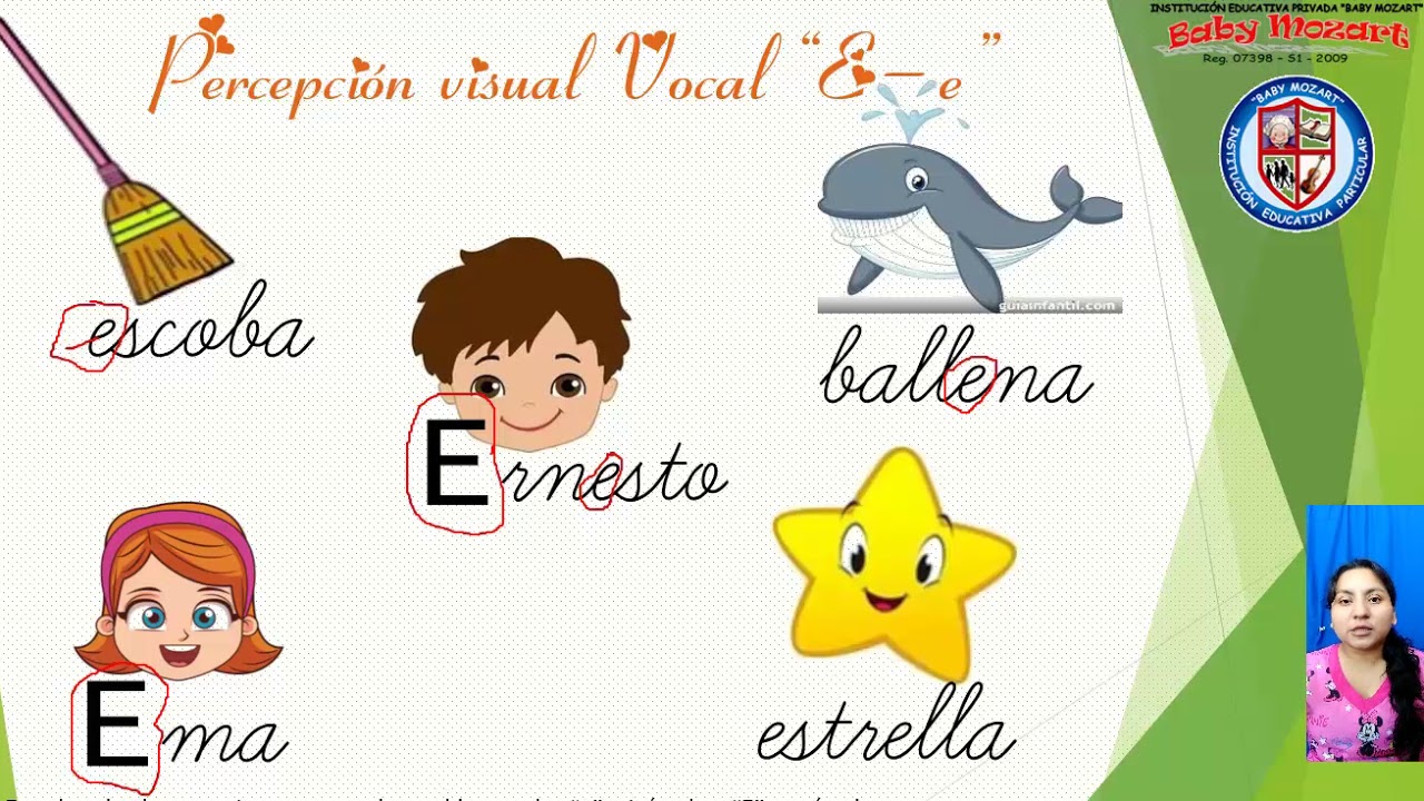 La vocal "e" 4 y 5 años Clase virtual - Inicial - iepBabyMozart - YouTube
