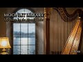 Moonlit Lake Library | Soft Harp for Quiet Nights &amp; Reading | 1 Hour