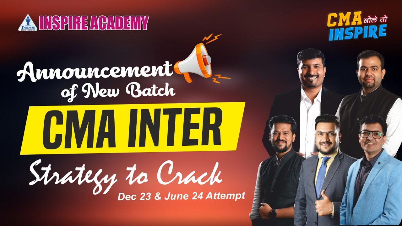Announcement Of New Batch | CMA INTER | Strategy to Crack | Dec 23 ...