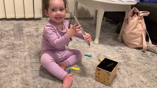Practicing her fine motor and colour recognition skills #shortsvideo #viral #trending #smartgirl