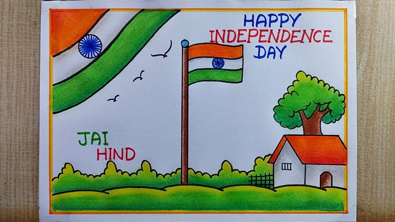 Independence day drawing easy| Independence day Poster drawing| Happy Independence day drawing